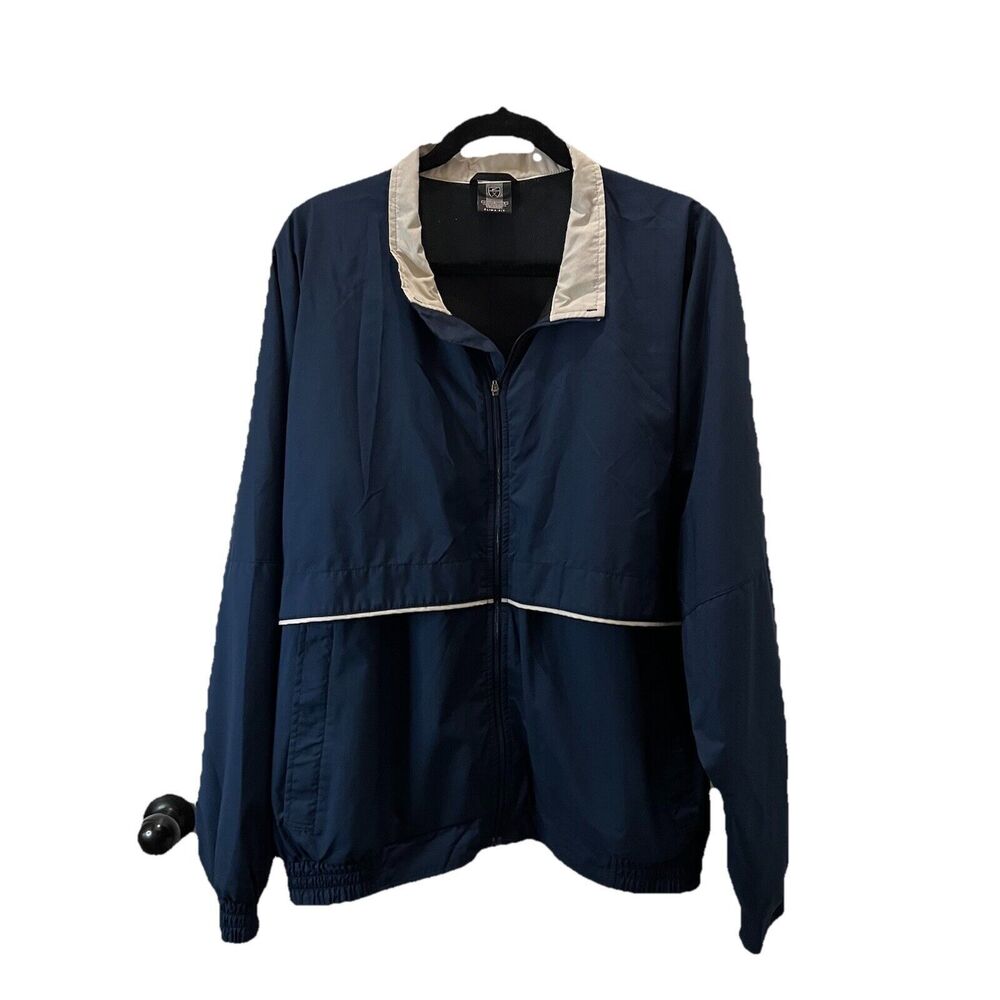 Nike Golf Jacket Mens Size L Clima Fit Full Zip Vented Windbreaker Navy Blue
